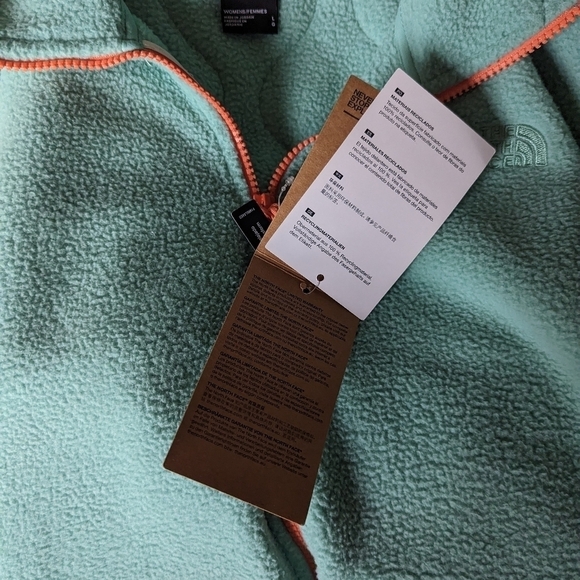 The North Face Royal Arch Jacket Womens Wasabi Gardenia Coral Fleece Zip - Picture 12 of 16